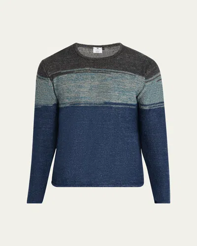 Inis Meain Men's Washed Linen Ombre Tunic Sweater In Blue