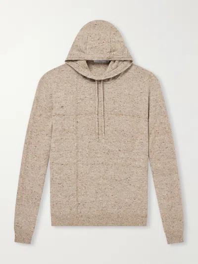 Inis Meain Merino Wool And Cashmere-blend Hoodie In Neutral