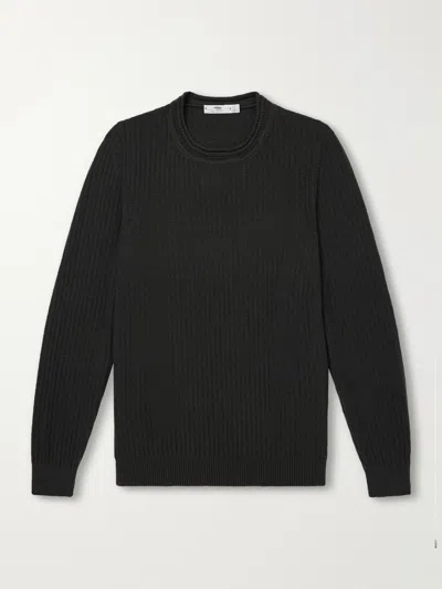 Inis Meain Merino Wool And Cashmere-blend Sweater In Green