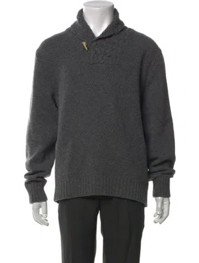 Pre-owned Inis Meain Merino Wool Crew Neck Pullover In Gray
