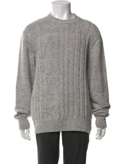 Pre-owned Inis Meain Merino Wool Crew Neck Pullover In Gray