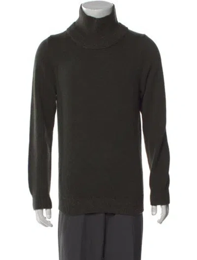 Pre-owned Inis Meain Merino Wool Turtleneck Pullover In Green