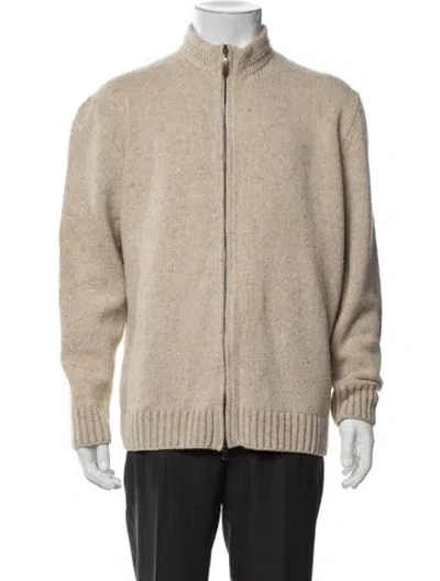 Pre-owned Inis Meain Merino Wool Tweed Pattern Jacket In Neutrals