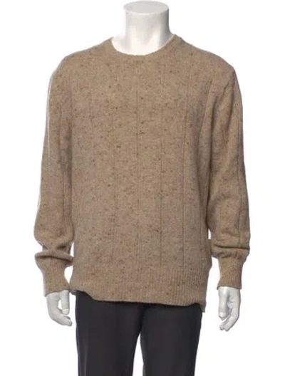 Pre-owned Inis Meain Merino Wool Tweed Pattern Pullover In Neutrals