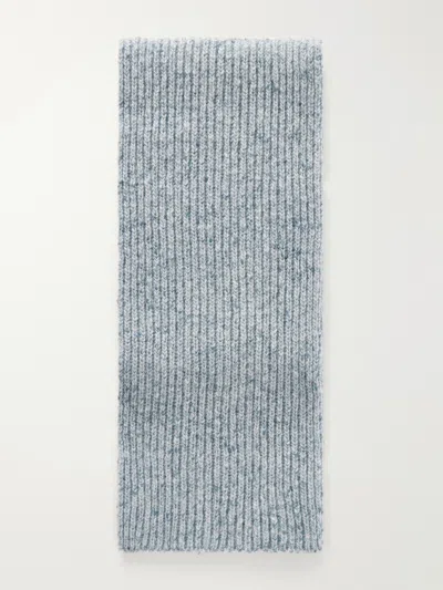 Inis Meain Ribbed Cashmere Scarf In Blue
