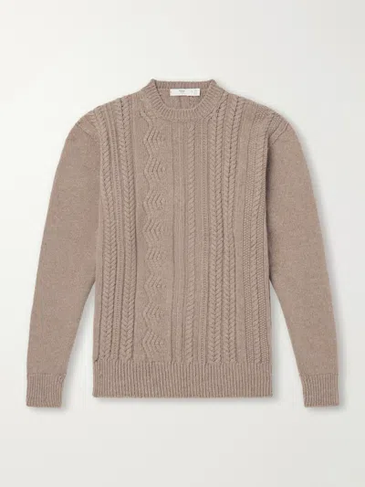 Inis Meain Ridges Aran Textured-wool Sweater In Neutral
