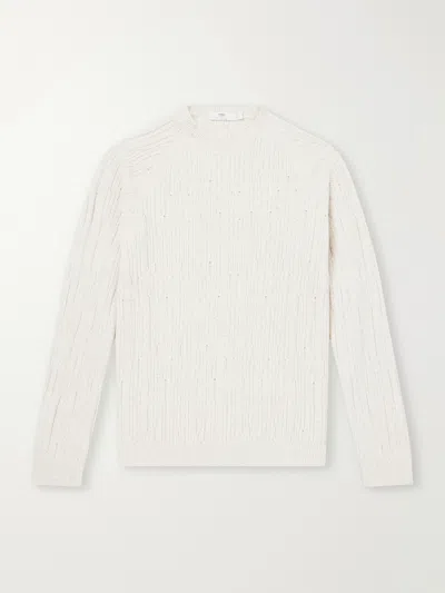 Inis Meain Stranded Sailor Merino Wool And Cashmere-blend Sweater In Multi