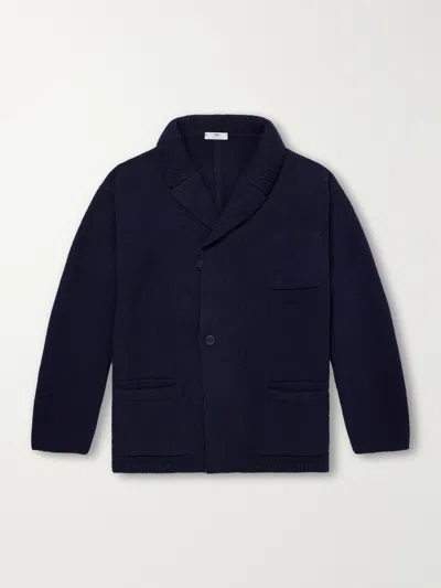 Inis Meain Wool And Cashmere-blend Cardigan In Blue