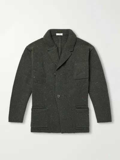 Inis Meain Unstructured Merino Wool And Cashmere-blend Cardigan In Gray