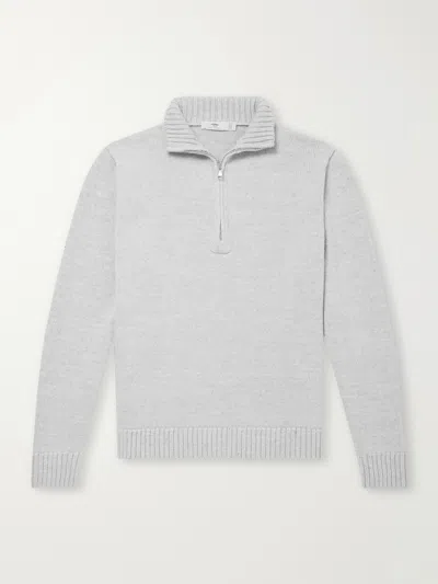 Inis Meain Wool And Linen-blend Half-zip Sweater In Animal Print