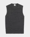 Inis Mein Linen Crewneck Vest In Charcoal Marl In Gray
