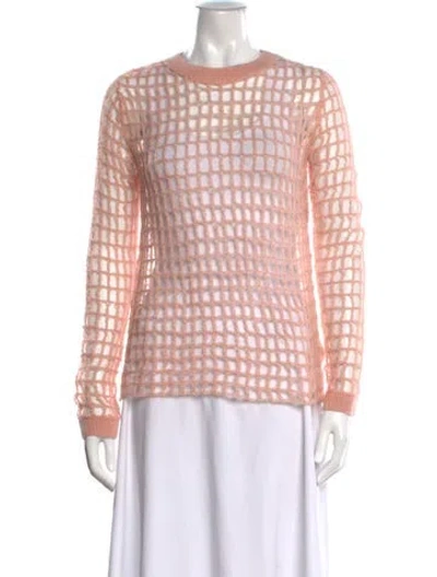 Pre-owned Initial Nylon Patterned Sweater In Pink