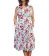 Inizio Catherine Print Short Dress In Pink Multi In Pink