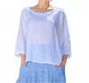 Inizio Easy Linen Top In White In White