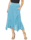 Inizio Krush Sheer Hem Skirt In Blue In Blue