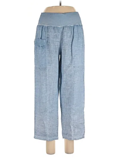 Pre-owned Inizio Linen Pants In Blue