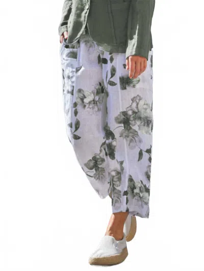 Inizio Magic Cropped Floral Print Pant In Jungle In Purple