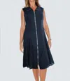 Inizio Zippy Short Dress In Navy In Blue