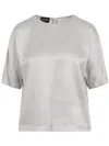 Giorgio Armani Ash Grey Shirt With Discreet Rear Zip Fastening In Red