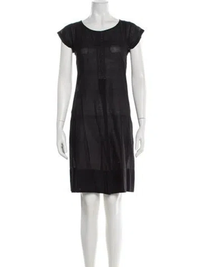 Pre-owned Injiri Crew Neck Knee-length Dress In Black