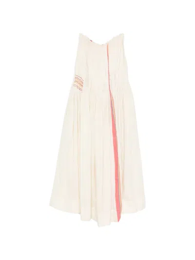 Injiri Embroidered Sleeveless Maxi Dress In White