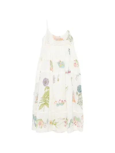 Injiri Floral-print Maxi Dress In White