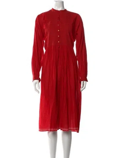Pre-owned Injiri Midi Length Dress In Red