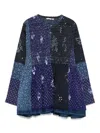 Injiri Patchwork Bell-sleeve Jacket In Black