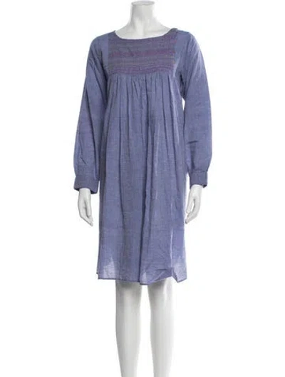 Pre-owned Injiri Patterned Knee-length Dress In Purple