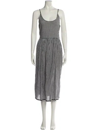 Pre-owned Injiri Plaid Print Midi Length Dress In Multi