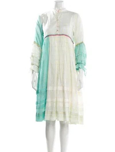 Pre-owned Injiri Plaid Print Midi Length Dress In Multi