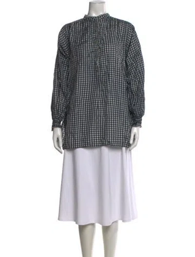 Pre-owned Injiri Silk Plaid Print Tunic In Multi