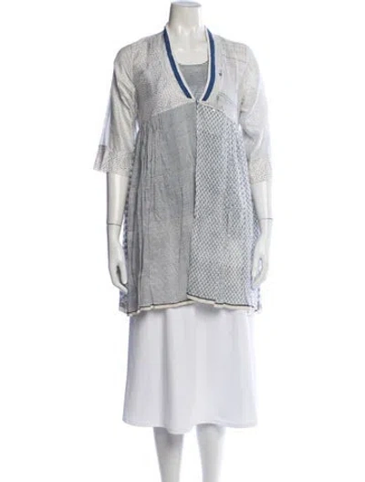 Pre-owned Injiri Silk Striped Dress Set In Neutrals