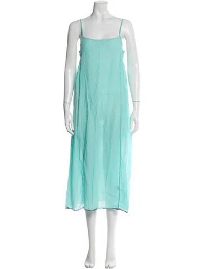 Pre-owned Injiri Square Neckline Long Dress In Blue