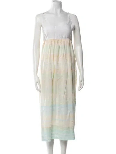Pre-owned Injiri Striped Long Dress In Multicolor