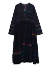 Injiri Striped-pattern Coat In Blue