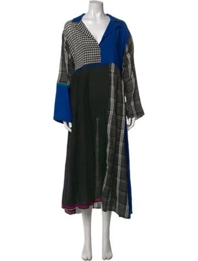 Pre-owned Injiri Wool Long Dress In Black
