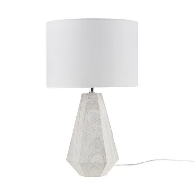 Ink+ivy 23" Resin Table Lamp With Faux Wood Texture In White