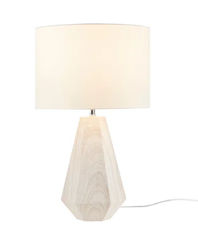 Ink+ivy 23" Resin Table Lamp With Faux Wood Texture In Open White