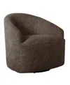 Ink+ivy 30" Boucle Upholstery 360 Degree Swivel Chair In Brown