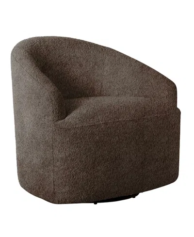 Ink+ivy 30" Boucle Upholstery 360 Degree Swivel Chair In Brown