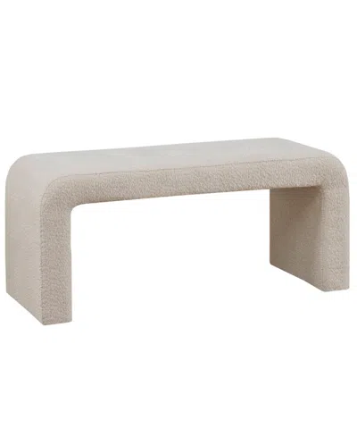 Ink+ivy 42" Wood Steve Wide Boucle Waterfall Bench In Beige