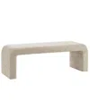 Ink+ivy 52" Wood Steve Wide Boucle Waterfall Bench In Beige