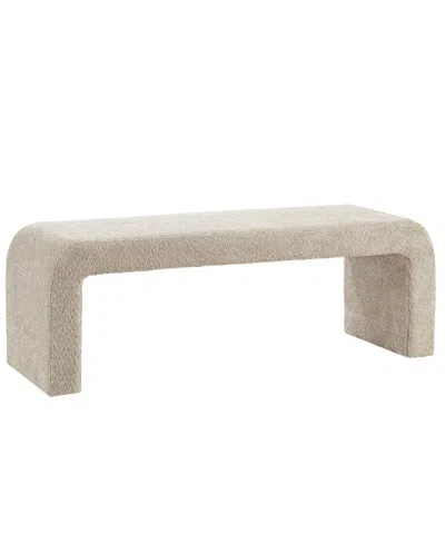 Ink+ivy 52" Wood Steve Wide Boucle Waterfall Bench In Beige