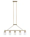 Ink+ivy 77.5" Curiana 5-light Linear Iron Chandelier In Antique Brass