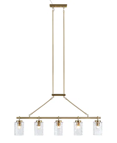 Ink+ivy 77.5" Curiana 5-light Linear Iron Chandelier In Antique Brass