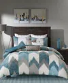 Ink+ivy Alpine Chevron Stripe Reversible Comforter Sets, King/california King In Aqua