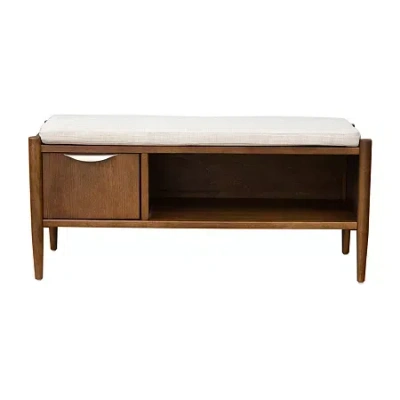 Ink+ivy Arcadia Upholstered Bench In Brown