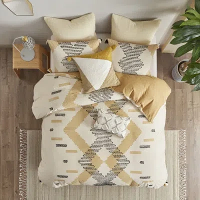 Ink+ivy Arizona Cotton Duvet Cover Set In Yellow