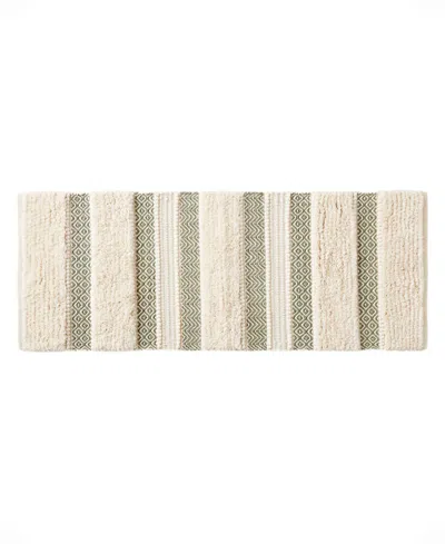 Ink+ivy Asher Woven Texture Stripe Bath Rug, 22" X 58" In Green